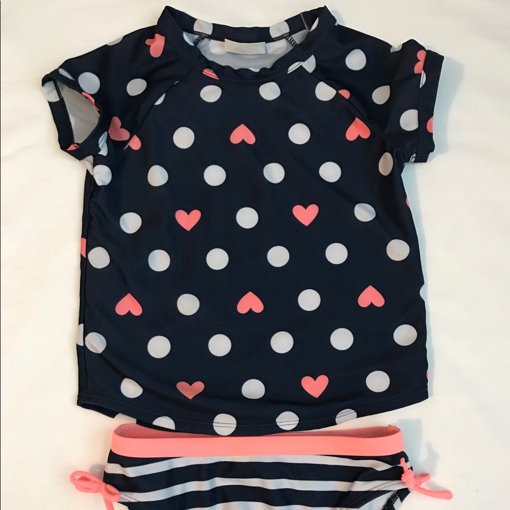 Girls Navy and Peach Swimsuit, Crazy 8 Size S(5-6)